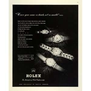  1945 Ad Rolex Logo Crown Christmas Wristwatch Diamonds 