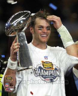 Patriots Tom Brady Super Bowl XXXVIII Lombardi Trophy  