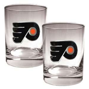   Flyers NHL 2pc Rocks Glass Set   Primary Logo