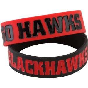    Chicago Blackhawks Black Red Bulk Bandz Bracelets 