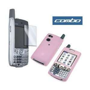 Palm Treo 650 PDA Smartphone Accessory Bundle Kit   Transparent Pink 