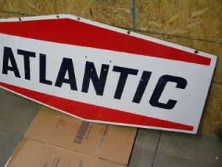 NICE Atlantic Gasoline Motor Oils DBL Sided Porcelain Station Sign 