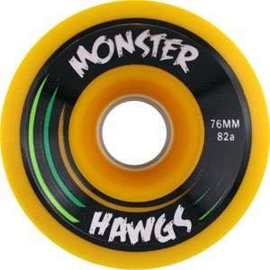  Hawgs Monster 82a 76mm Yellow Skateboard Wheels (Set Of 4 