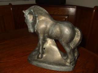 Vintage USALite Pony Mustang Horse Spelter Statue Topper NICE  