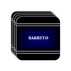 Personal Name Gift   BARRETO Set of 4 Mini Mousepad Coasters (black 