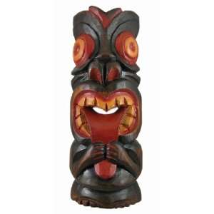  Hand Carved Painted Silly Tiki Wooden Wall Mask
