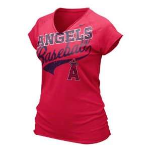   of Anaheim Womens Red Bases Loaded V Neck Tee