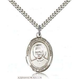  St. Josemaria Escriva Large Sterling Silver Medal Jewelry