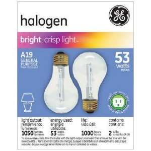  GE 53 Watt 2 Pack General Purpose Halogen Light Bulbs 