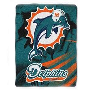  Miami Dolphins 50x60 Royal Plush Raschel Blanket Burst Out 