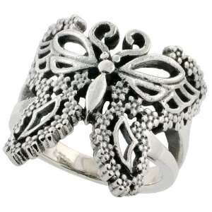  Sterling Silver Butterfly Ring (Available in Sizes 6 to 10 