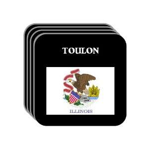 US State Flag   TOULON, Illinois (IL) Set of 4 Mini Mousepad Coasters
