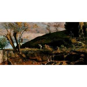 Hand Made Oil Reproduction   Arnold Bocklin   32 x 16 inches   Dianas 