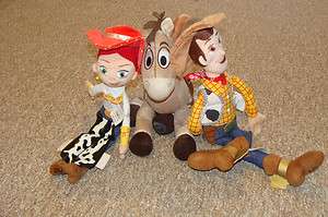 Toy Story LARGE Bullseye Horse, Woody18 & Jessie 16 Plush Dolls Set 