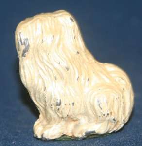   Cast Iron or Metal Pekingese Puppy Dog Toy Paperweight Antique 1.5 H