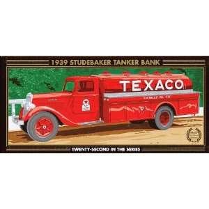   1939 1/25 Scale Chrome Studebaker Texaco Tanker Bank Toys & Games