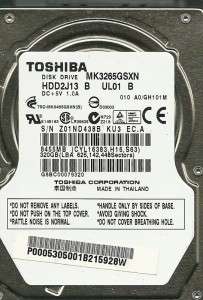 TOSHIBA MK3265GSXN 320GB HDD2J13 B UL01 B SATA THAI  