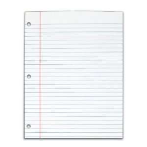 TOPS The Legal Pad, Gum Top, 3 Hole Punched, College Rule, White, 8.5 