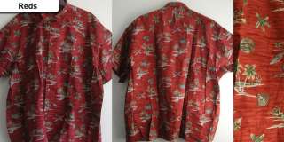 New Casual Hawaiian Tropical Yacht Beach Palm Leaf Print Shirts 