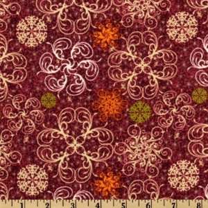   Scrolls Wine Fabric By The Yard mark_lipinski Arts, Crafts & Sewing
