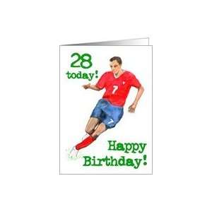  Footballer 28th Birthday Card Card Toys & Games