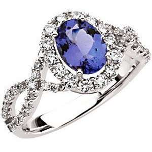  Gorgeous Most Popular Oval Cut Tanzanite & Diamond Ring 