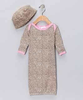   Girls Cheetah Gown Bunting Sleep Sack + Hat Newborn 0 3 Months  