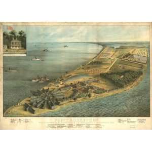  Civil War Map Point Lookout, Md. View of Hammond Genl. Hospital 