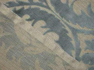   LARSEN Blue Cut Velvet Large Scale Lustrous Damask WOW Fabric  