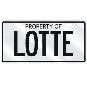  NEW  PROPERTY OF LOTTE  LICENSE PLATE SIGN NAME