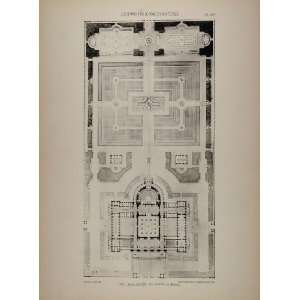  1902 Print 1885 Albert Louvet Architecture Floor Plan 