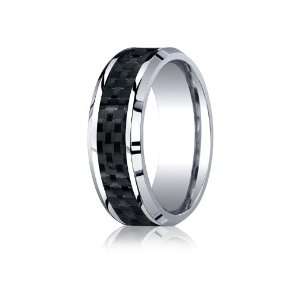   Fit Carbon Fiber Inlay Design Ring Size 7.5 BenchMark Rings Jewelry