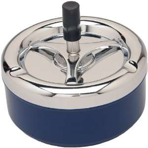  Round Push Down Ashtray with Spinning Tray Blue   A31 