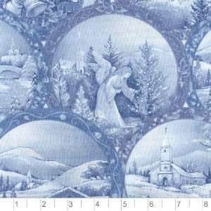  45 Wide Toile Christmas Plates Ice Fabric By The Yard 