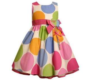 Boutique Bonnie Jean Girls Polka Dot Balloon Birthday Party Dress size 