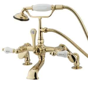   Brass Vintage Triple Handle Clawfoot Tub Filler Faucet with 3 to 12