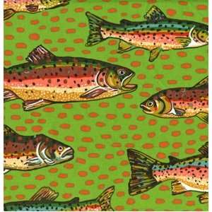   Grande TROUT Lime TM13 Fabric By the Yard Free Spirit