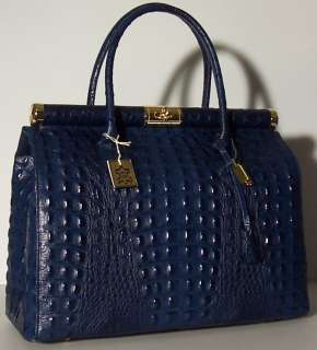 NEW Genuine Italian Leather Hand bag Satchel A4 Purse Tote Blue 969 