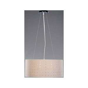 Lite Source LS 19527 Tissage Ceiling Lamp, Chrome with Light Beige 
