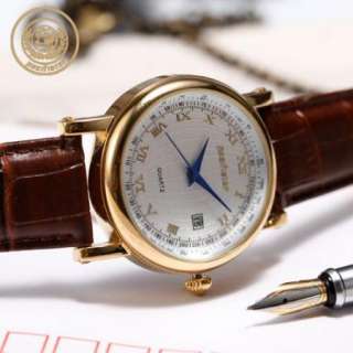 PACIFISTOR Mens LUXURY JP Quartz Analog Wrist Watch Leather Strap Xmas 