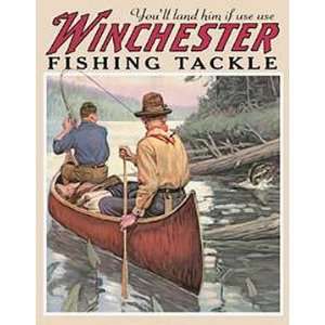   Outdoor Metal Tin Sign Winchester Guns Fishing Tackle