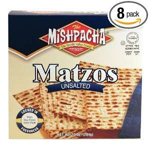 MISHPACHA Unsalted Matzo, 10 Ounce Boxes (Pack of 8)  