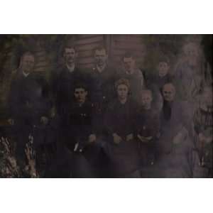  OVERSIZED TINTYPE 10 in x 14 in COLORIZED Family of Eleven 
