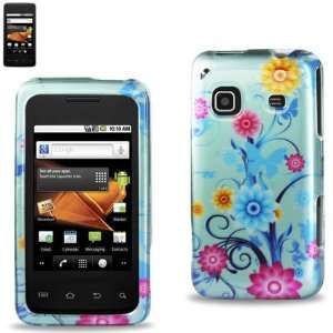 Protector Cover Samsung Prevail M820 Snap on Hard Case Blue Floral 