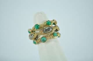 KENDRA SCOTT ~ SET OF 3 GOLD TONE WIRE RINGS $180  