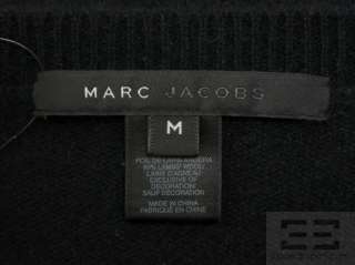   Jacobs Black Angora & Lambsool Velvet Bow Sweater, Size Medium  