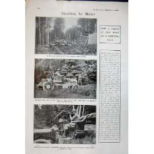   1906 Motor Cars Shooting Sport Lumber Camp Men Trees