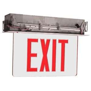   Lit Recessed Exit Sign w/ White Housing, Red Letter 