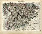 Rare 1902 Johnston Map of Southern SCOTLAND & Ireland