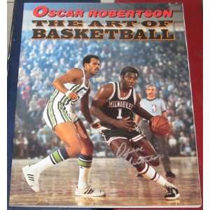   Robertson Signed Art Of Basketball Book Bucks Coa